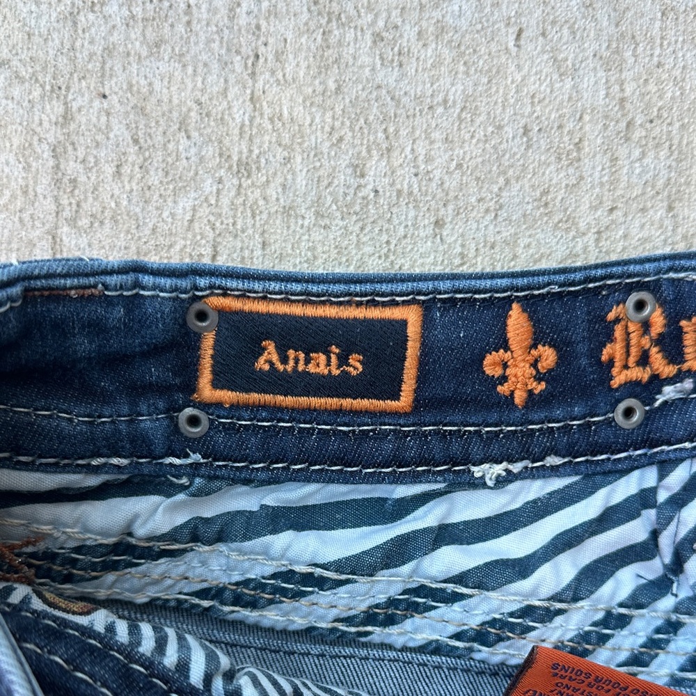 Rock Revival Dark Blue Jean Shorts with Embellishments - Picture 2 of 5